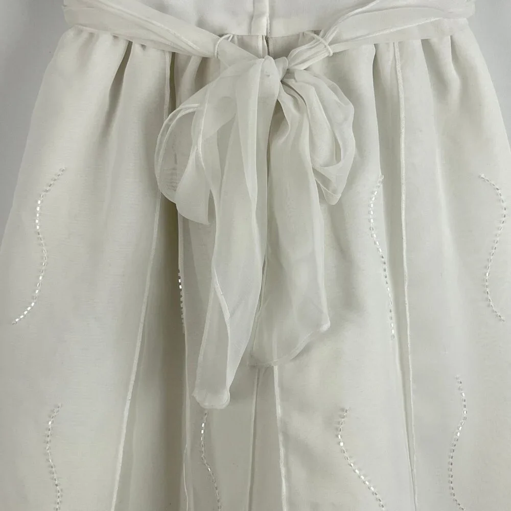 Sarah Louise Baby Formal Dress Size 6 Mths White Fit Flare Polyester Nylon - Picture 8 of 9